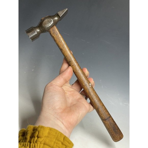 Antique 3.5" HEAD 11" Overall Jeweler Watch Makers Silversmith Hammer Chasing - Picture 3 of 13